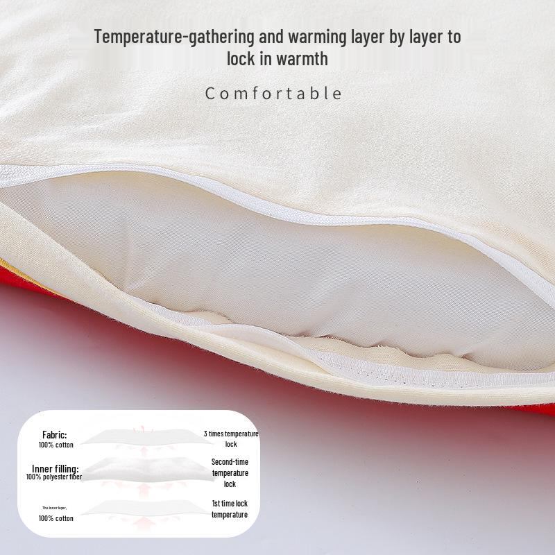 Bright Red Pure Cotton Baby Swaddle for Boys & Girls - Thickened Autumn/Winter Newborn Wrap