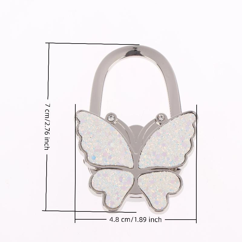 Portable Foldable Fashion Butterfly Purse Bag Table Hook Holder For Student Handbag Hanger For Home Decoration Desk Hook