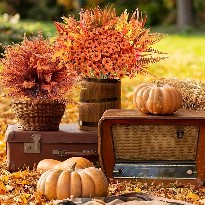 20PCS UV-Resistant Artificial Fall Flowers Outdoor/Indoor - Low-Maintenance Fall Decorations, Fall Decorations for Home