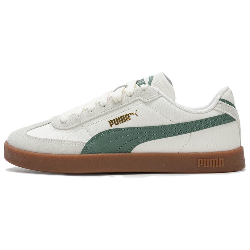 New PUMA Club 2 Low Top Skateboard Shoes Unisex White Green 404428-01