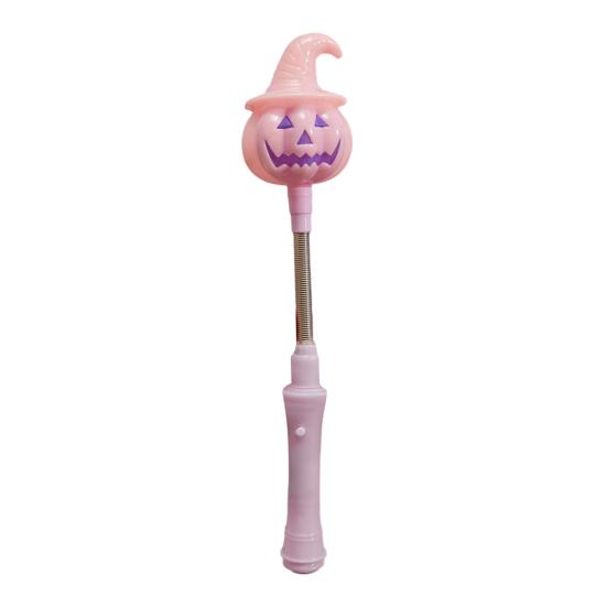 Funny Wizard Hat Pumpkin Lamp Halloween Lighted Sticks, Glowing Lantern, Handheld Shaking Light Cute Night with Witch Hat, LED Spooky Party