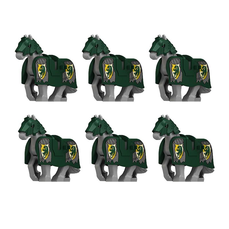 Medieval Military Building Blocks Cavalry Army Horse Animal Elephant Camel Wolf Crocodile Brick Toy Accessories S003