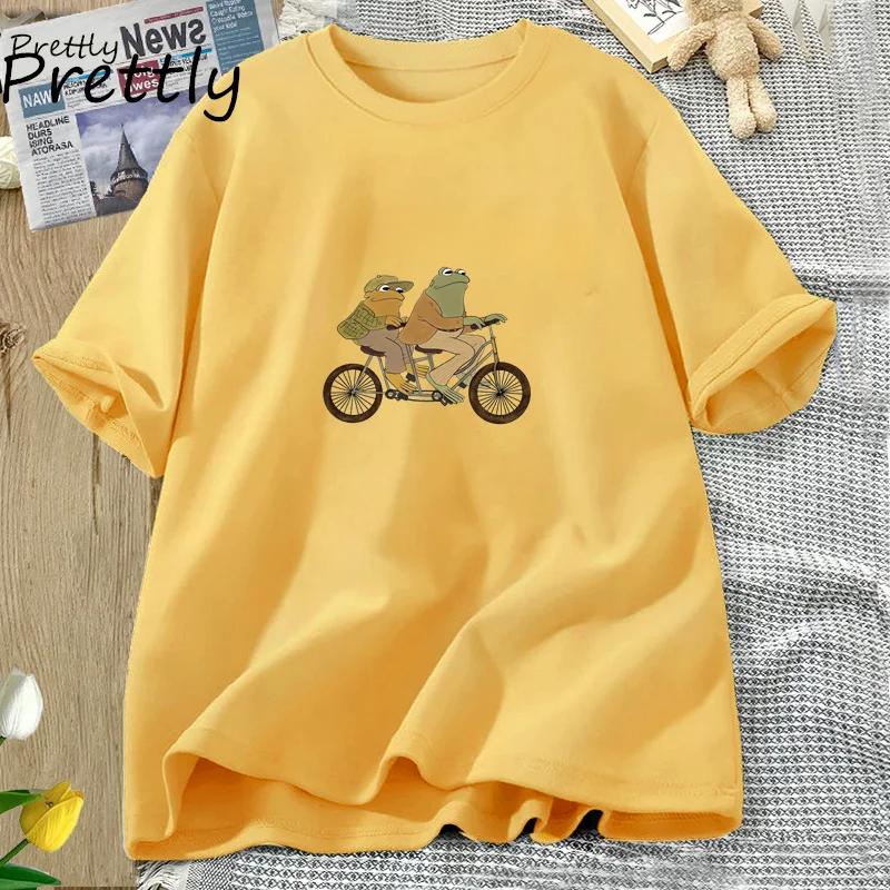 

Frog and Toad Graphic T-Shirts Casual Short Sleeve Cotton Round Neck Women s T-shirts XXXL