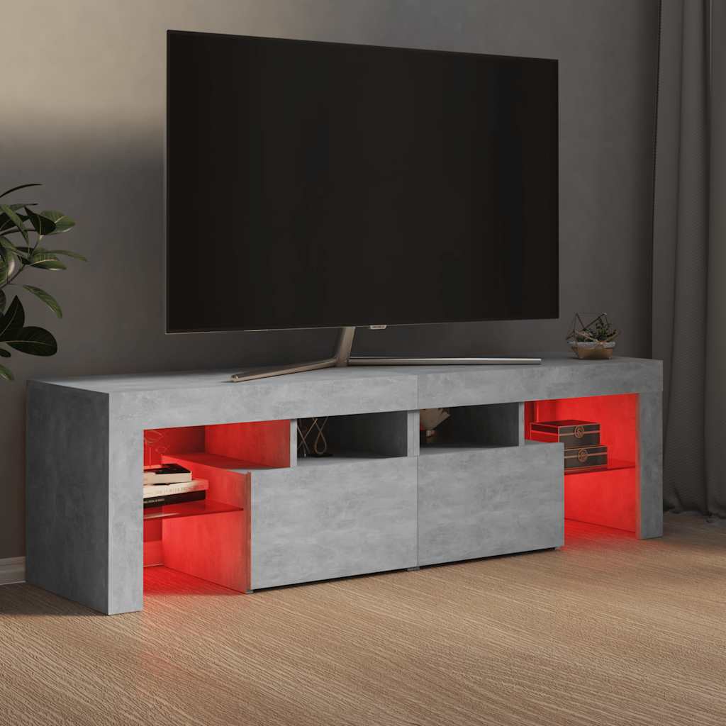 TV Cabinet with LED Lighting Concrete Grey 140 x 36.5 x 40 cm