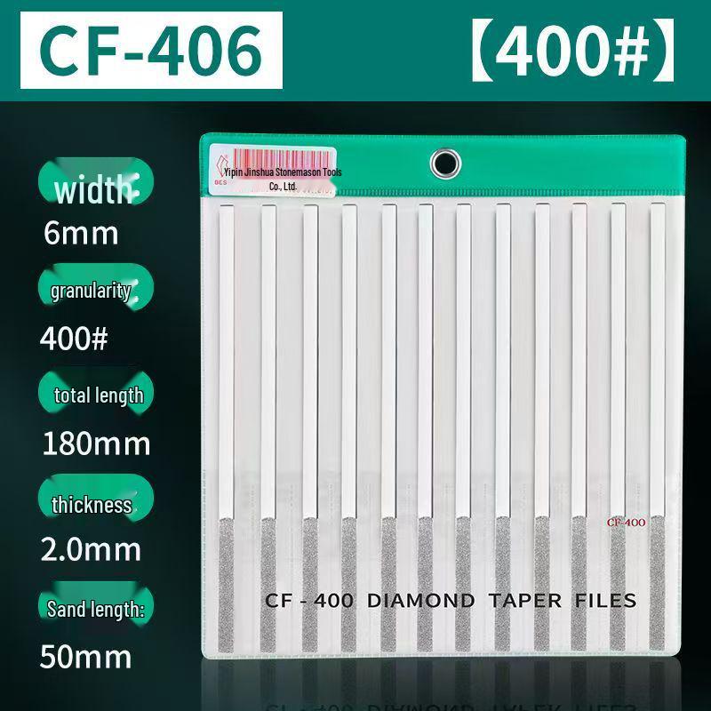 Diamond Flat-Tapered File Set CF-400: Alloy Metal Mold Grinding & Shaping Tool