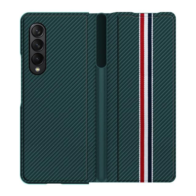 Custodia Pieghevole in Pelle Per Samsung Galaxy Z Fold 4 5g Custodia Sottile Pieghevole per Smartphone con Alloggio per Penna Cerniera Antiurto Custodia per Telefono