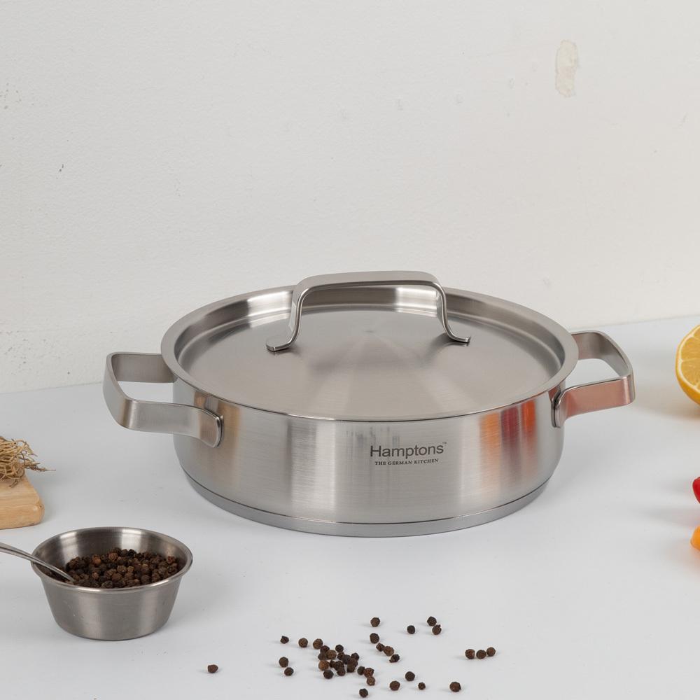 HAMPTONS REX Stainless Steel Induction Saucepan & Pot (18cm, 20cm) Dishwasher Safe No PFOA Silver