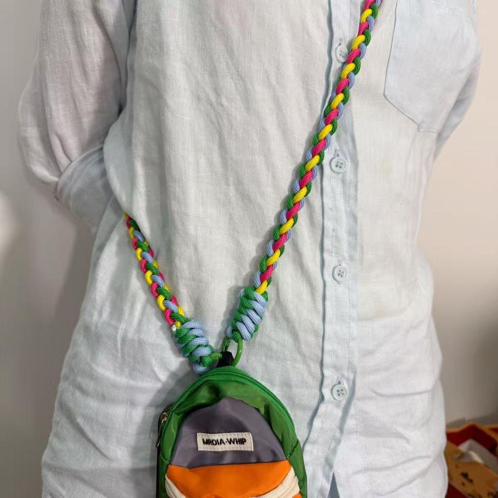 Color Block Phone Lanyard with Crossbody Mini Coin Purse Pendant for Men & Women