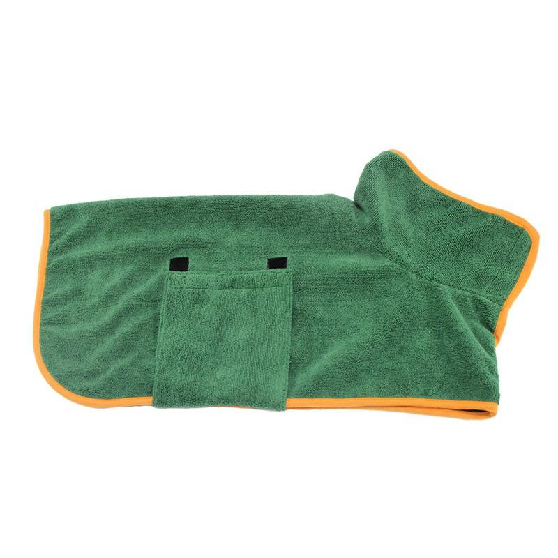 Pet Bath Robe With Hood Absorbent Quick-Dry Towel Coat Large Dogs Like Alaskan Malamute Golden Retriever