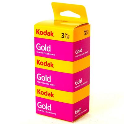 Kodak 1880806 Gold 200 Pack of 3 Film, GB13536-H - (Yellow/Purple) [Item]