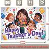 2D Teacher's Day Backdrop for Classroom and School Celebration Party