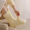 Comfortable Thickened Coral Fleece Socks Bowknot Winter Floor Plush Socks Sleeping Hosiery Mid Tube Socks Women Gift
