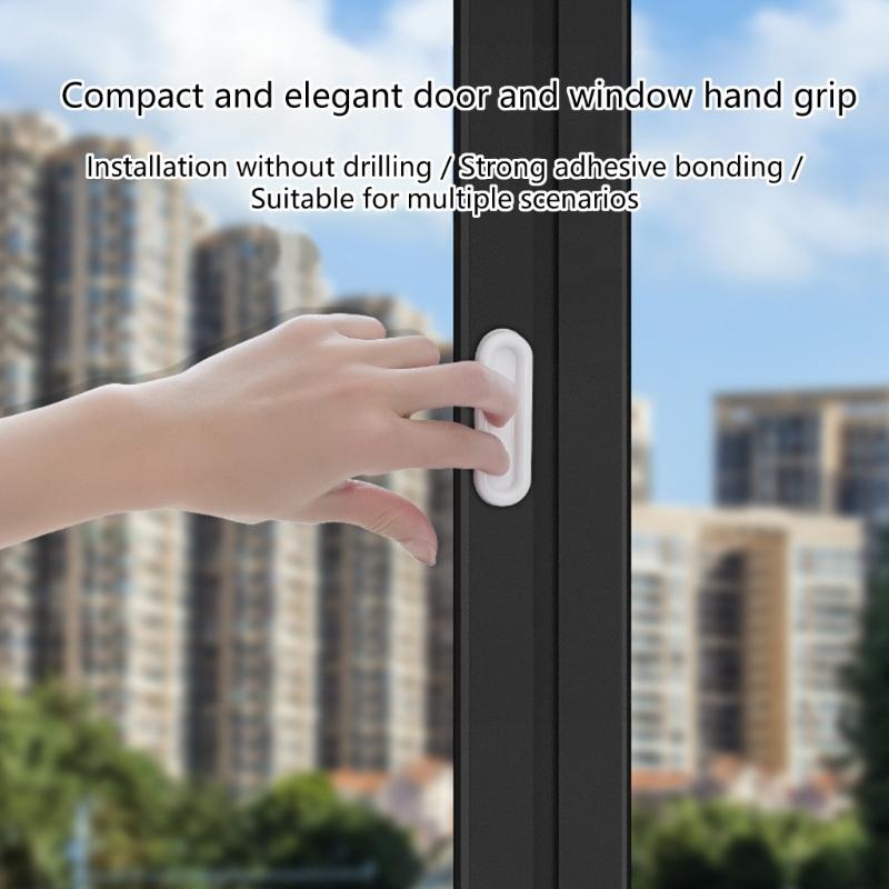 Auto Adhesive Sliding Door Handle Reusable Adhesive Backing Finger Friendly Durability For Homes Kitchen Office