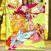1pc W-Winx Club Theme Blanket - Digital Print, Polyester, Cozy for All Seasons, Perfect for Outdoor, and Travel