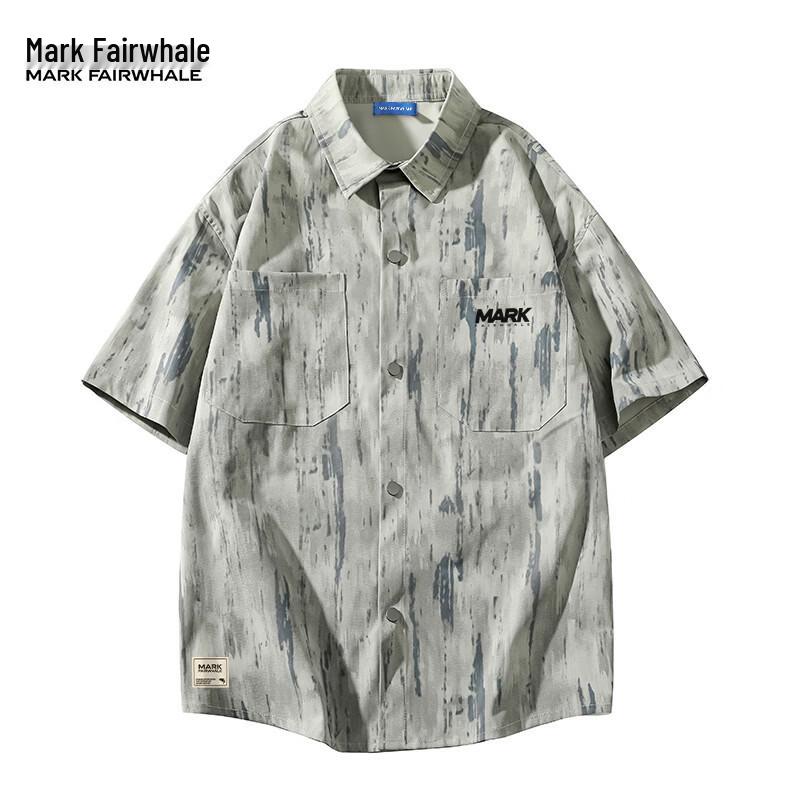 MARK FAIRWHALE Men s Short Sleeve Casual Shirt 2XL