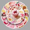 50 Sheets Ins Style Cute Dessert Stickers - Waterproof Cartoon Food Decoration