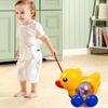 Plastic Educational Play Car With Rope Connected Duck For Kids Ages 1 To 3