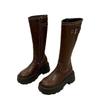British style thick-heeled knight boots women's 2025 autumn new retro and thin versatile thick-soled belt buckle fashion boots