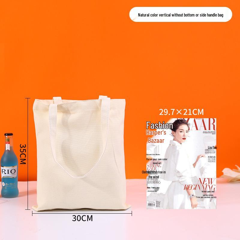 High-End Custom Logo Canvas Tote Bag - White, Blank, Personalized Printing