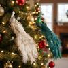 Schimmernder gefiederter Weihnachts-Pfauenanhänger Langer Schwanz Pfauen-Weihnachtsornament Weihnachtsbaum
