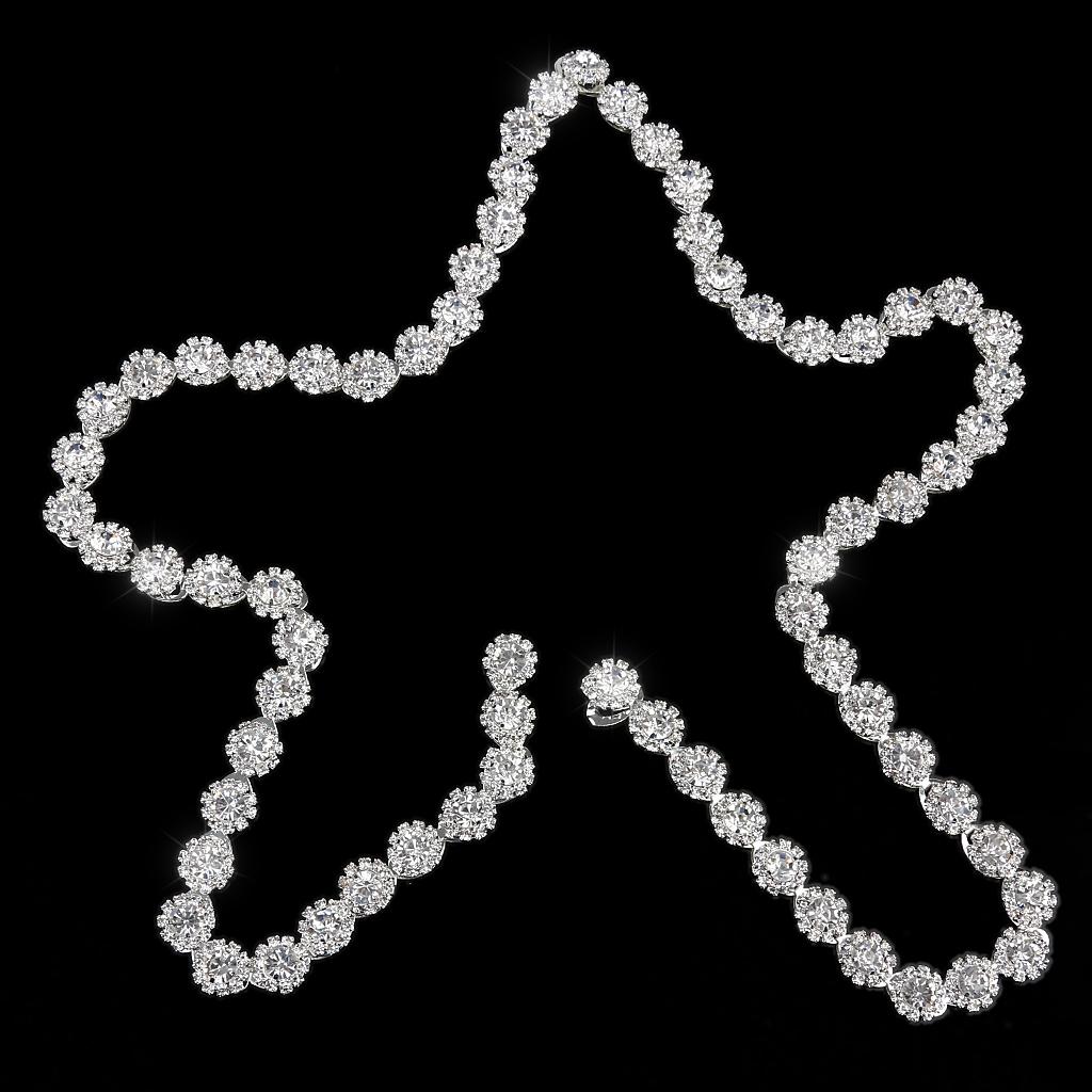 1Yard Round Flower Crystal Rhinestone Chain Sewing Decor Silver