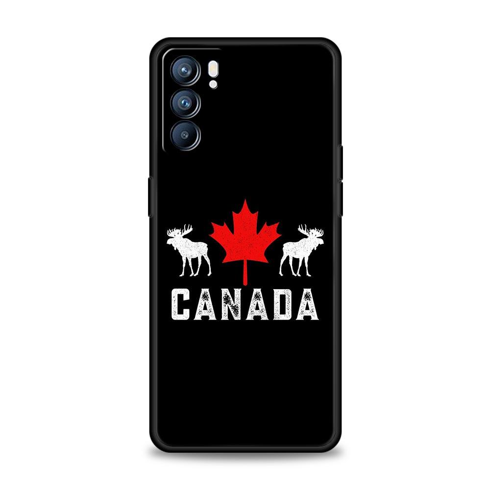Maple Canada Flag Love Football Phone Case For Oppo Find X5 A54 A53 A52 A9 2020 A15 A95 A16 A76 A74 Reno7 SE Reno6 Pro 5G Cover