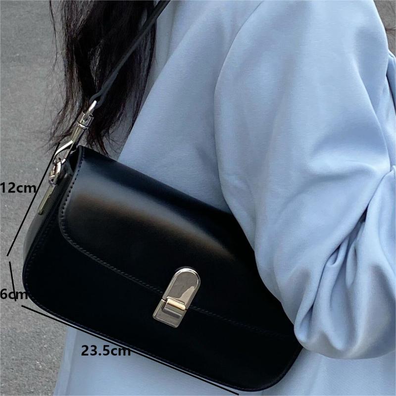 Einfarbige PU-Leder-Schultertaschen für Damen Trendige Einfache Mode Damen Hand-Handtaschen Luxuriöse Damen Achseltaschen