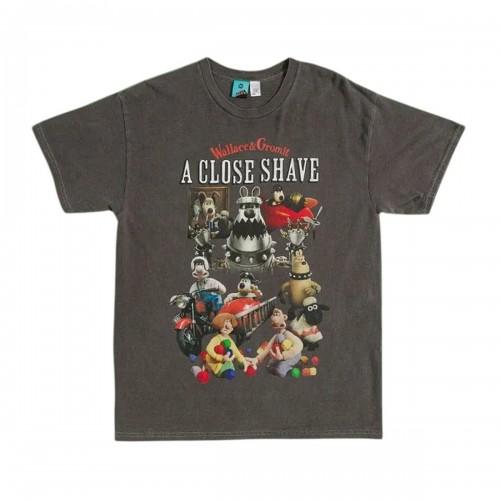 Wallace and Gromit Unisex Adult A Close Shave Montage Vintage Wash Boxy T-Shirt