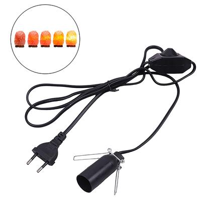 1.5M Power Cord Cable Metal Clip E14 Base Socket Plug For Salt Rock Lava Lamp