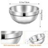 2/4 Paquetes de Tazones de Acero Inoxidable de Doble Pared Aislados para Sopa Servidor Metálico para Plato de Arroz Apto para Lavavajillas Servidor Metálico