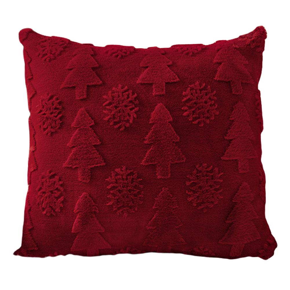 Christmas Tree Pillow Cover Soft Decorative Cushion Cover Fluffy Snowflake Pillowcase for Winter Holiday Decoration