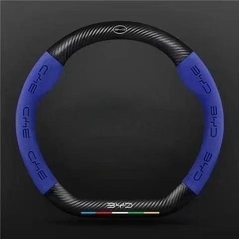 Car Suede Steering Wheel Cover For BYD Atto 3 Act Seal Tang F3 E6 Yuan Song Plus EV F0 Qin Han Dolphin S6 Leather Anti-slip