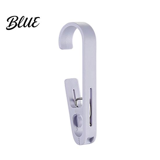 Portable Clothes Drying Clips Laundry Hook with Clip, Non-Drilling ABS Closet Organizer, Multi Purpose Durable Wall Hooks for Renters Anti-slip