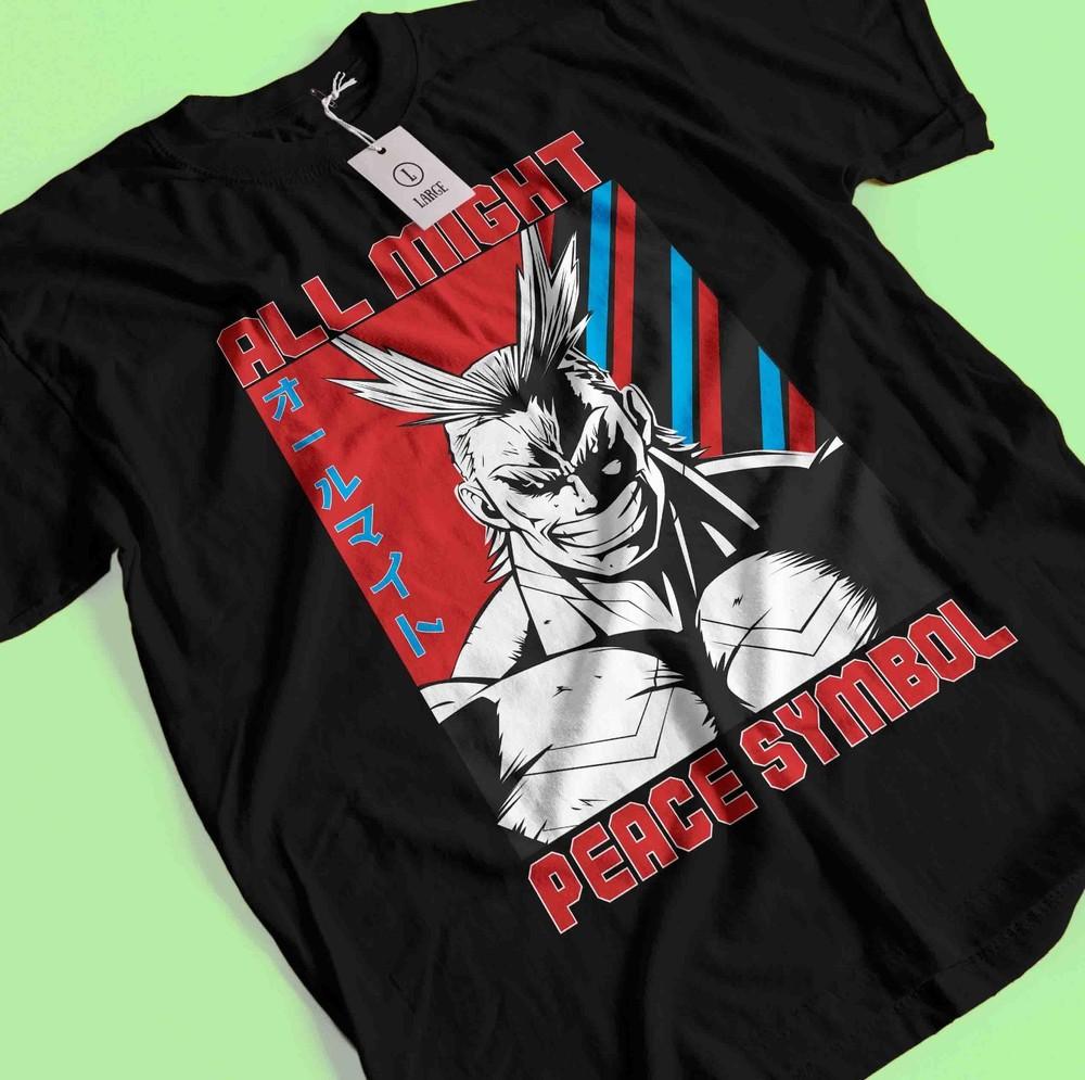 

All Might T-shirt My Hero Academia Japanese Manga Midoriya Deku Shoto Shirt Dabi L