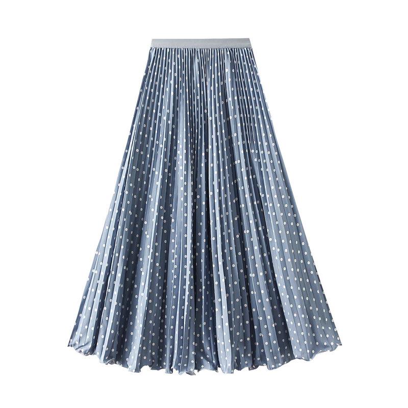 Elegant Polka Dot A-Line Pleated Skirt for Women - 2026 New Style, Casual & Slimming