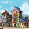 2843PCS Medieval Tavern Building Block Kreative City Street View MOC Modell Bricks Kreative Desktop Ornamente Spielzeug Geschenke für Kinder