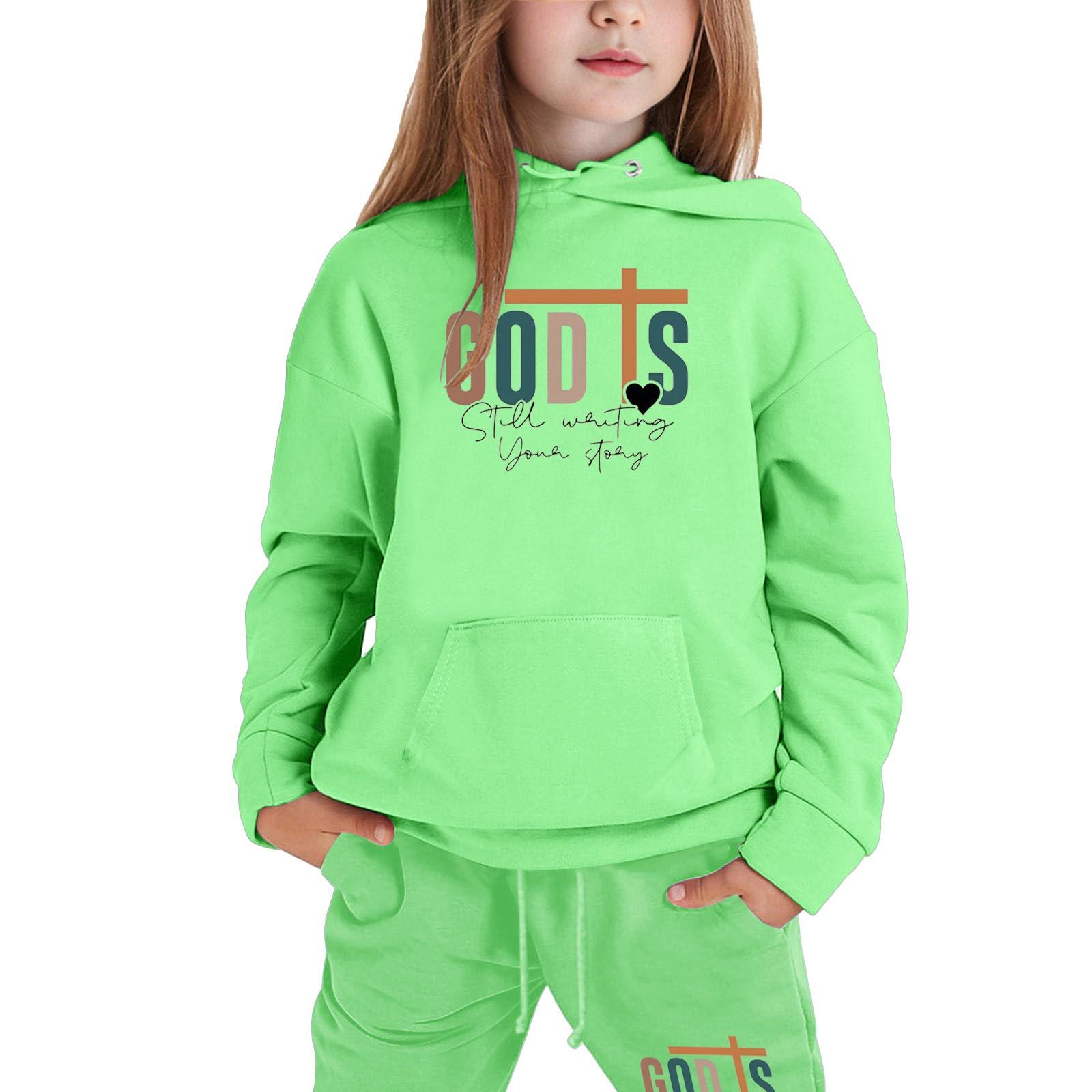 

Мальчики Девочки Спортивный костюм Одежда Толстовка с капюшоном Беговые штаны Спортивные костюмы Комплект Модный наряд 150