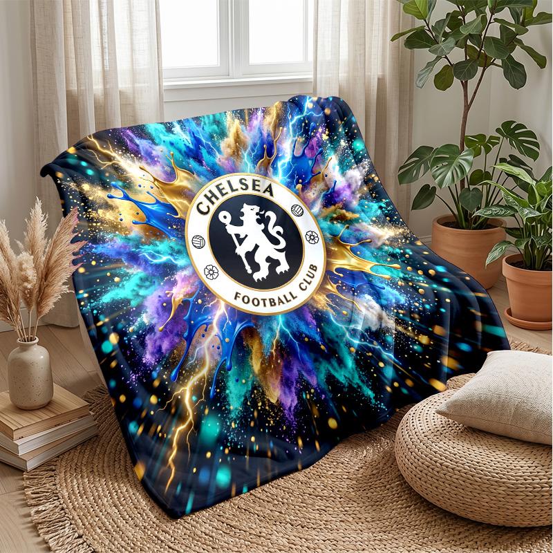 Chelsea FC Theme blanket Soft Flannel Blanket Plush Throw Blanket Cozy Sofa Bed Blanket for Home Decor