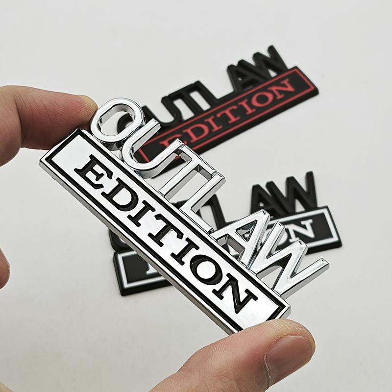 3D Metal OUTLAW EDITION Emblem Sticker Badge Fender Funny Decals Car Truck Replacement Door Decoration for Universal Car SUV