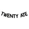 Twenty Ate Banner - Cheers To 28 Years, Whimsical Vintage-pired Theme 28th Birthday Party Decorations Black Glitter