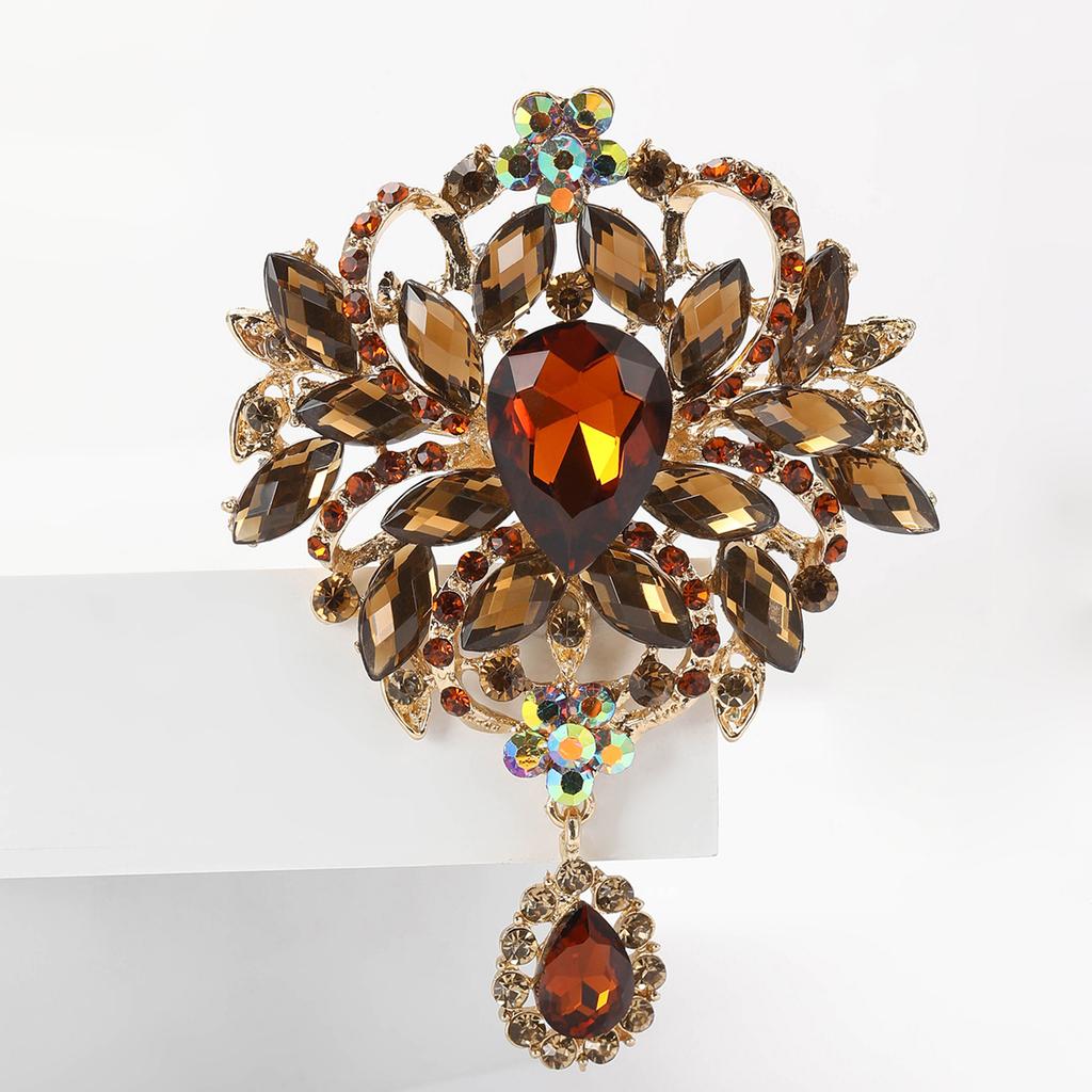 Hänge av kristallglasbrosch för kvinnor unisex strassnålar bankettfest ryggsäck presenter smyckestillbehör