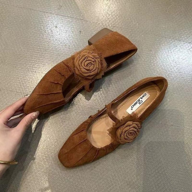New Designer Women's High Heels Fashion Light Flower French Style Dress Mary Jane Shoes