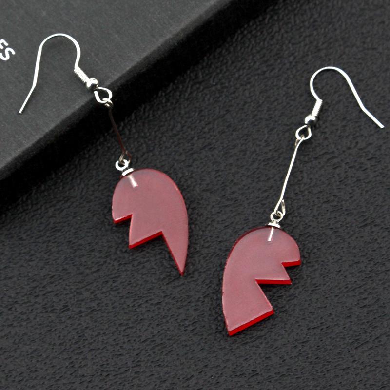 JOJOS Bizarre Adventure Anime Boucles d'oreilles pendantes Cœur brisé Jean Pierre Polnareff Bijoux Cosplay Pour Femmes Cadeau