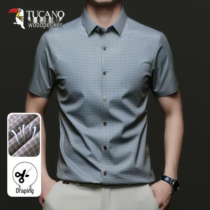 TUCANO Men s Summer Plaid Short Sleeve Shirt M
