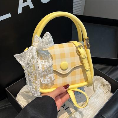 New Versatile Handbag Small Square Bag Versatile Shoulder Bag Plaid Messenger Bag Women's Bag