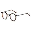 Retro Round Glasses with Blue Light Blocking Men Chic Metal Punk Frame Women's Fashion Ultra-light Eyewear for Decor