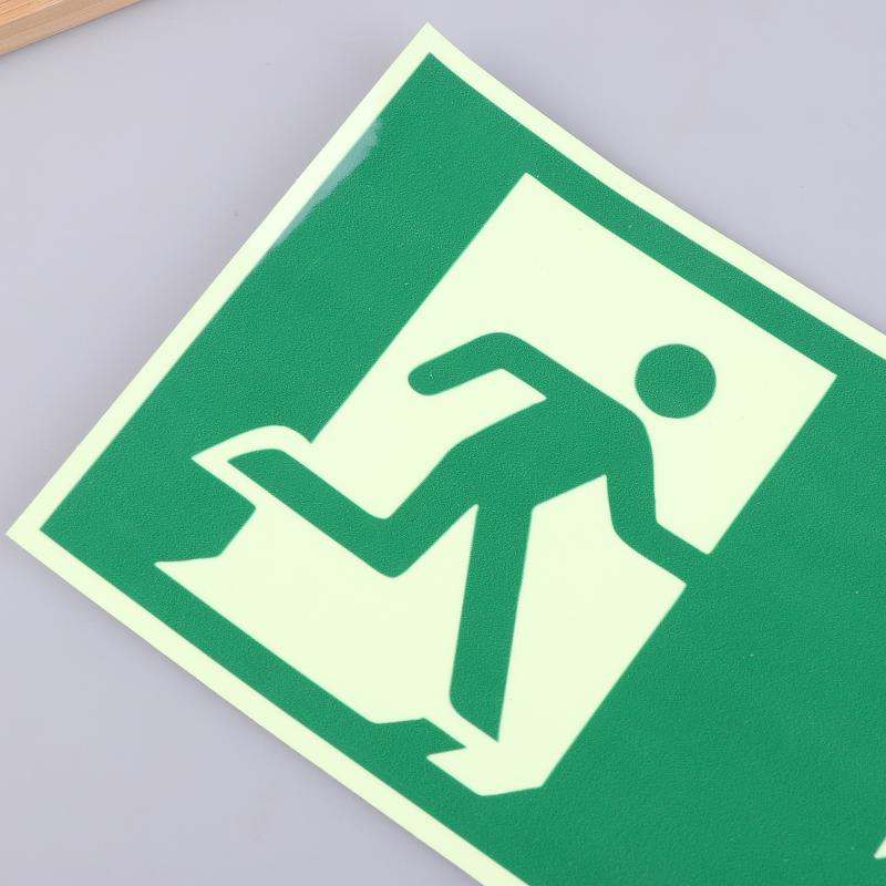 1 Luminous Exit Sign - Emergency Evacuation Safety Wall Decal, Photoluminescent Fire Evacuation Indicator With Green Border
