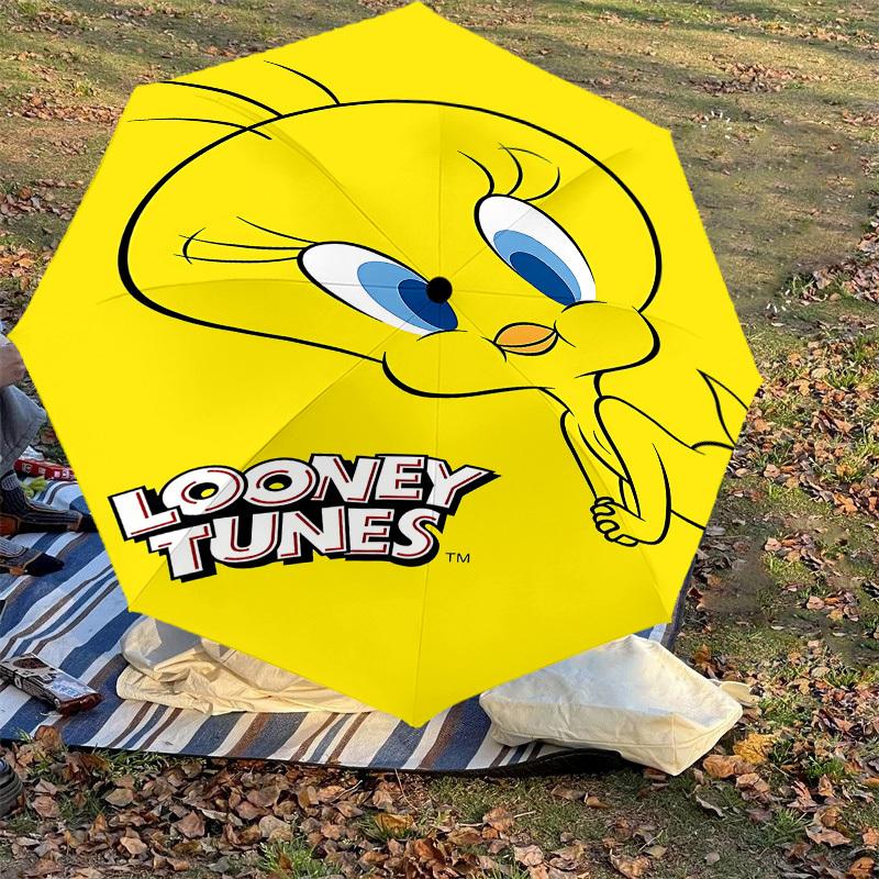 1PC Looney Tunes Tweety Bird Umbrella-8-Rib Reinforced, Automatic Open, Lightweight & Durable, Cute Fashion Accessory for Outdoor, D2663