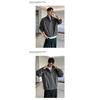 Men Loose Stand Collar Cleanfit Deconstructed Short Bomber Jacket Casual Workwear Outerwear
