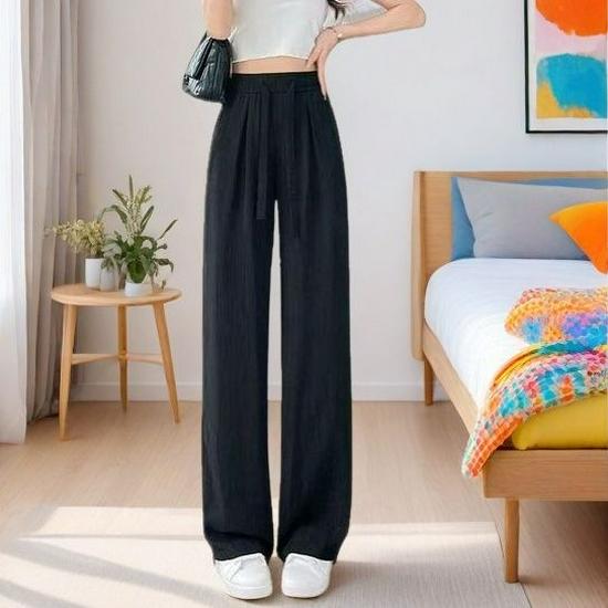 

2026 Women s High-Waisted Wide-Leg Summer Pants - Breathable, Casual, Floor-Length M [80-100 lbs]